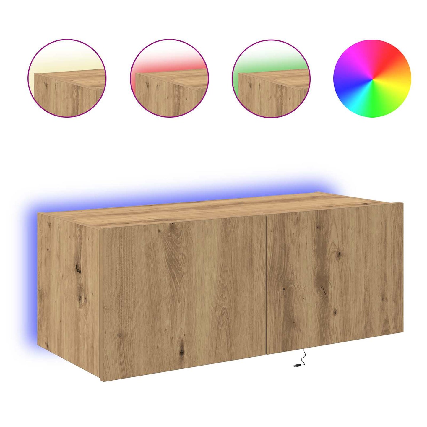 TV Wall Cabinet 80 x 35 x 31 cm Artisan Oak Engineered Wood