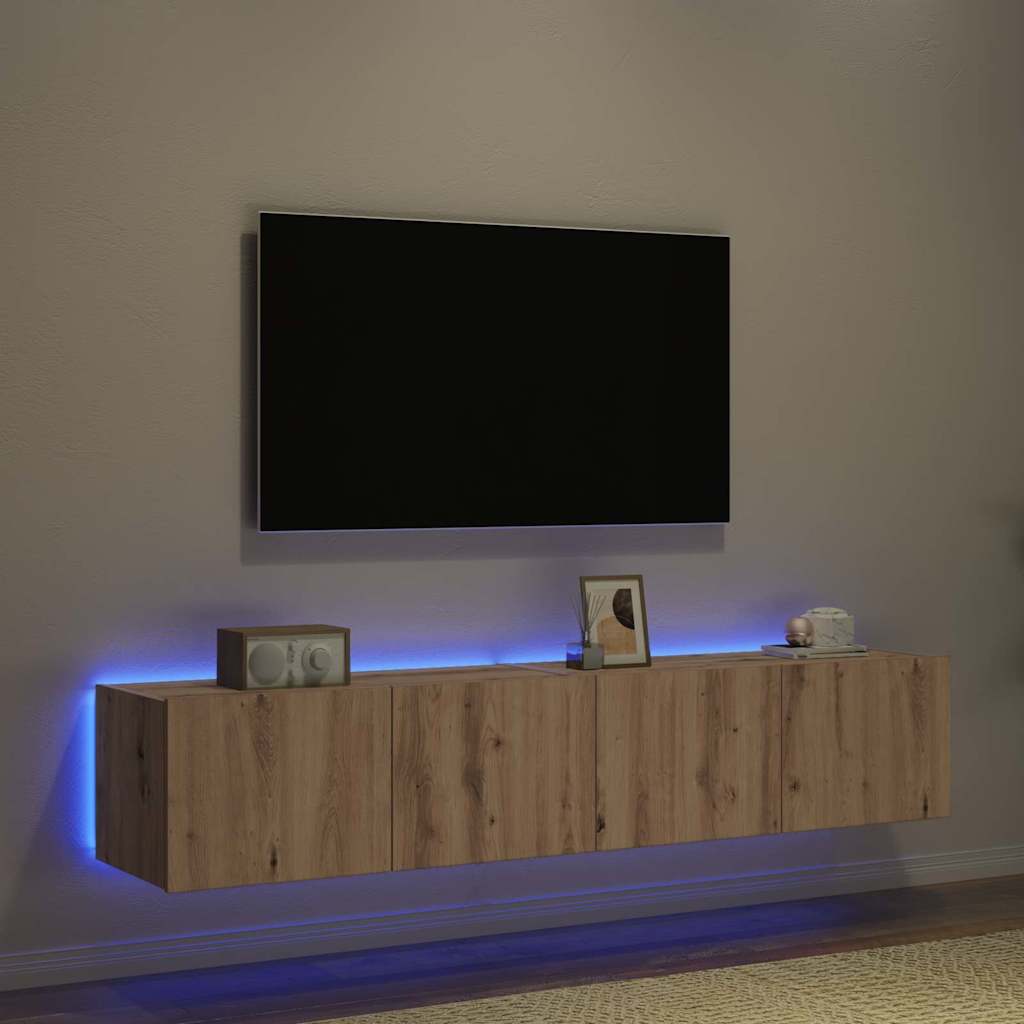 TV Wall Cabinet 2 pcs Artisan Oak Engineered Wood