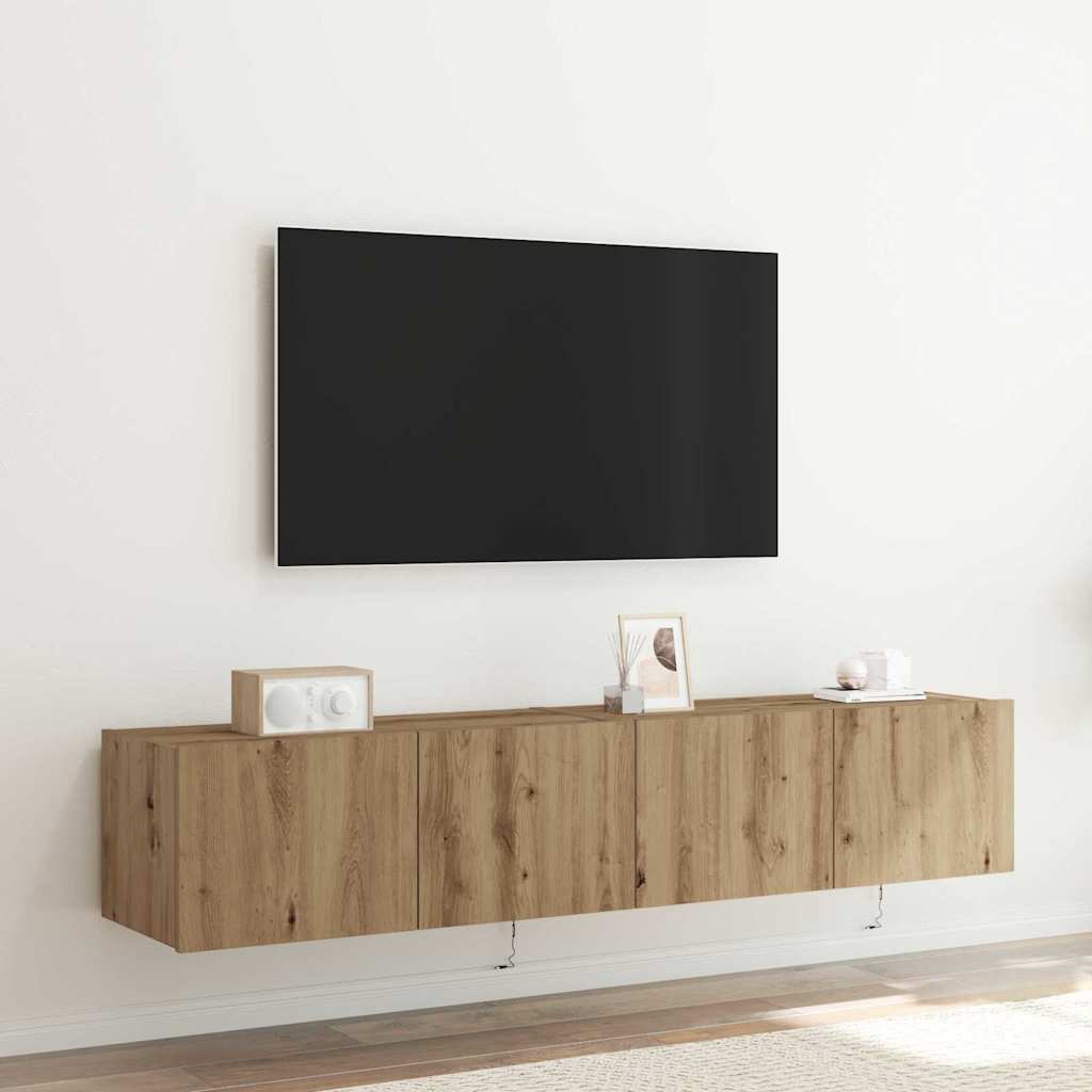 TV Wall Cabinet 2 pcs Artisan Oak Engineered Wood