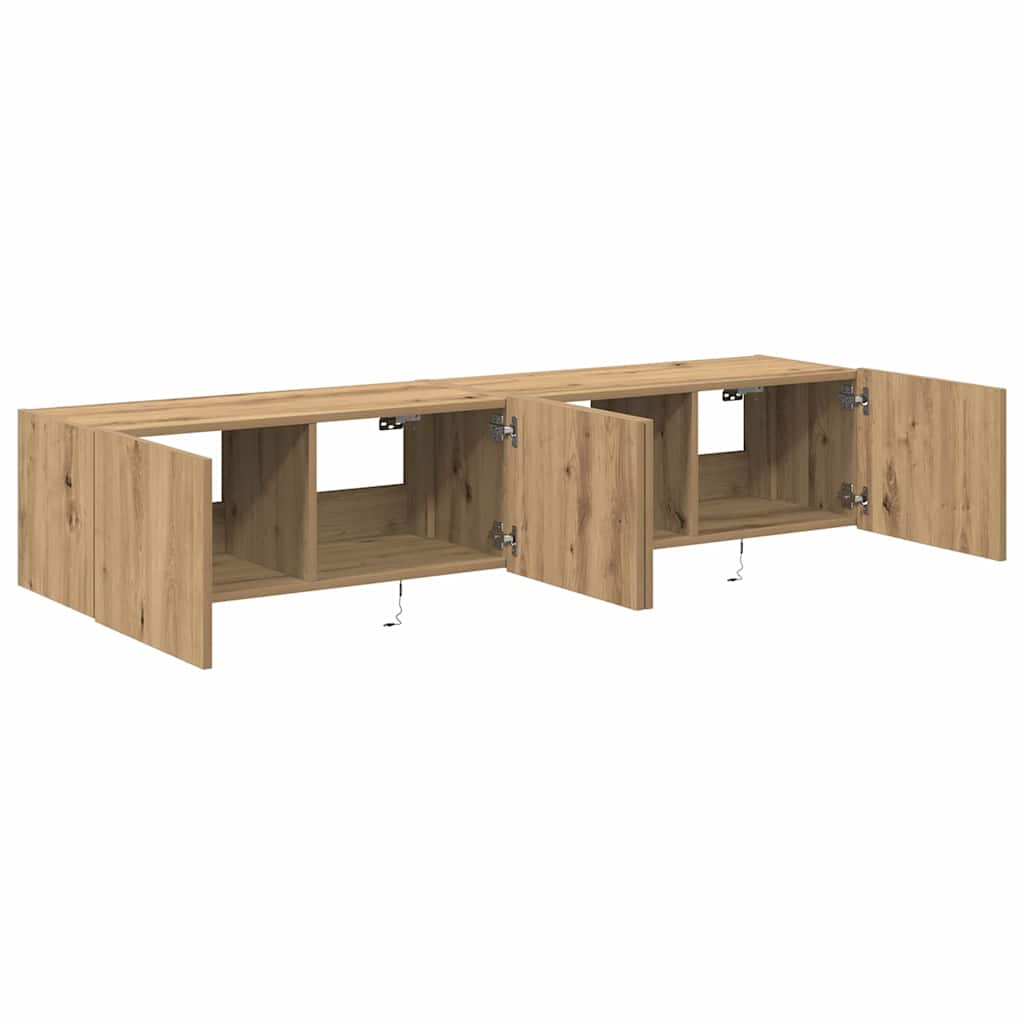 TV Wall Cabinet 2 pcs Artisan Oak Engineered Wood
