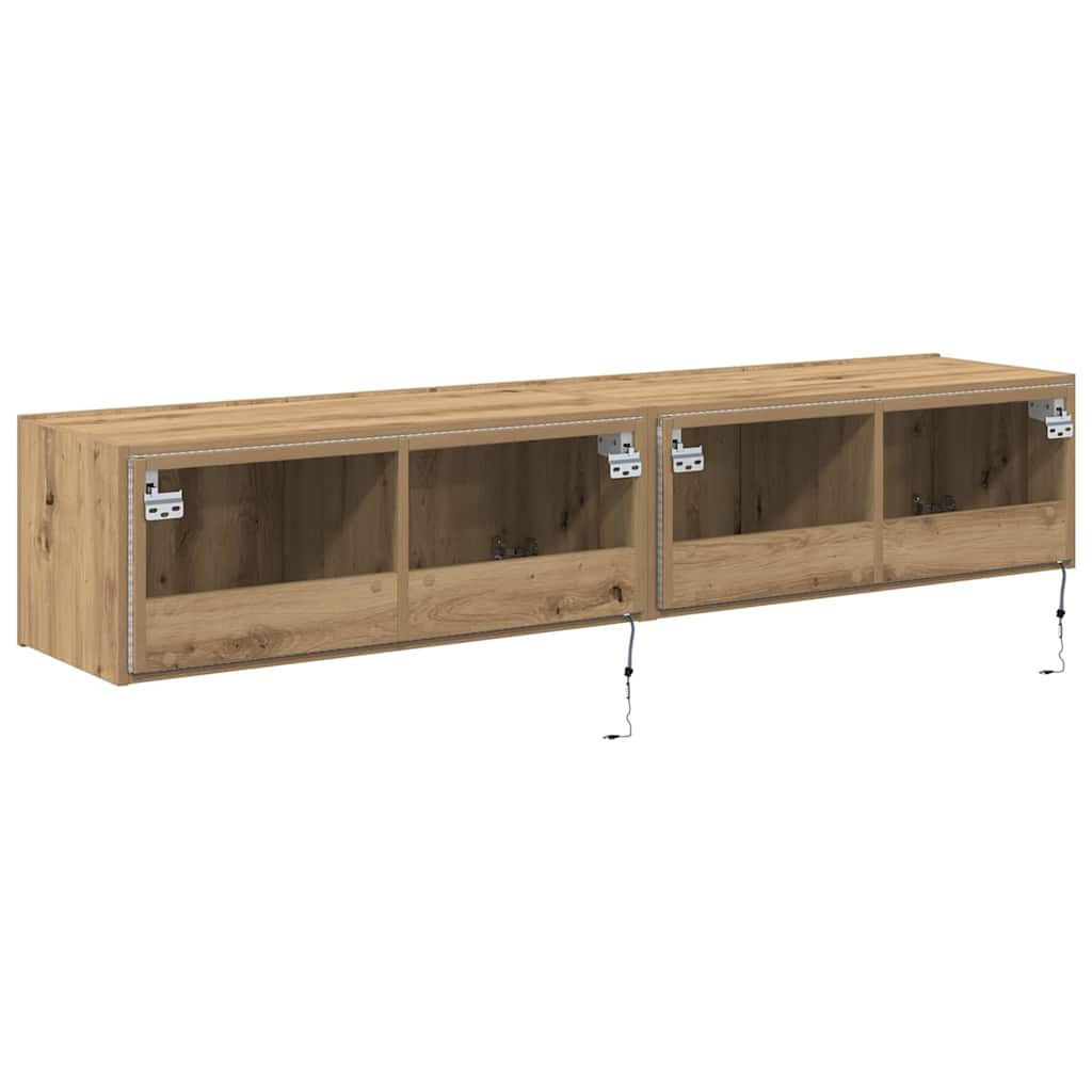 TV Wall Cabinet 2 pcs Artisan Oak Engineered Wood