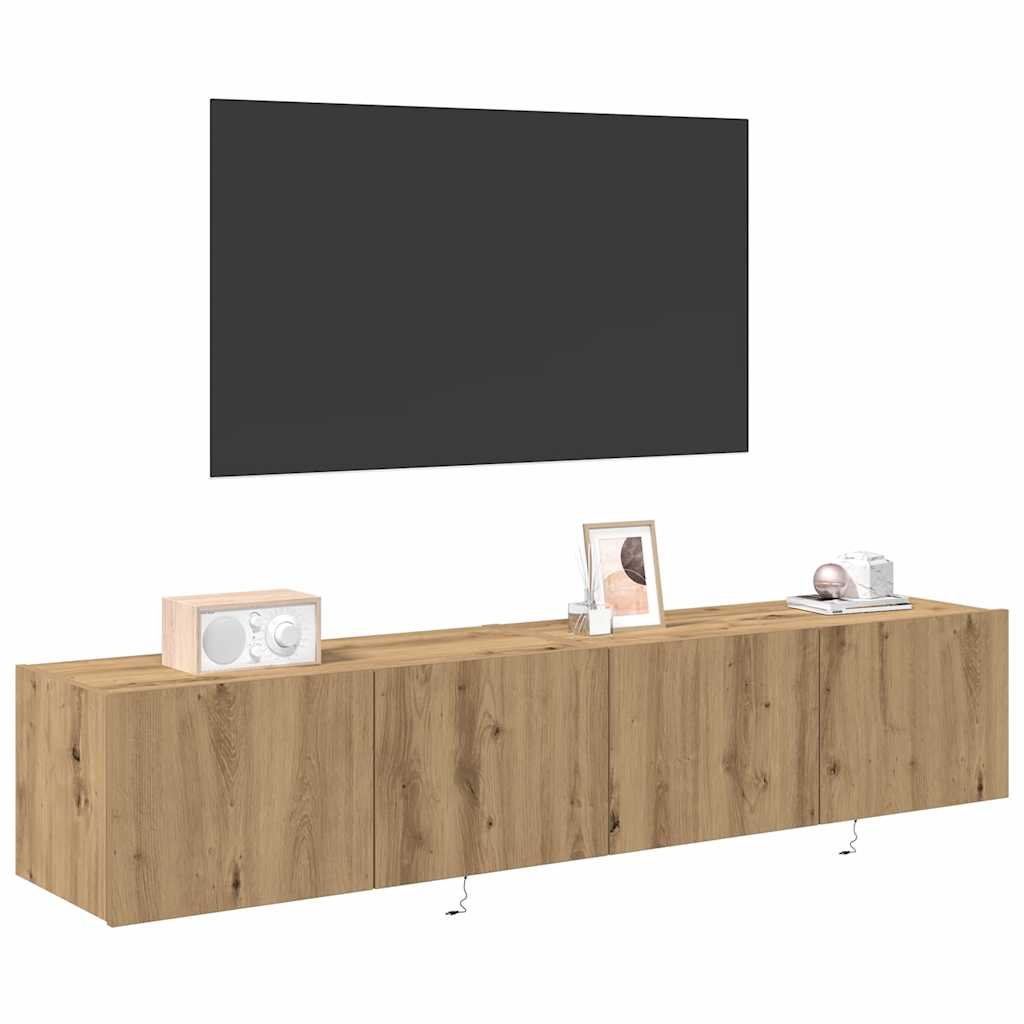 TV Wall Cabinet 2 pcs Artisan Oak Engineered Wood