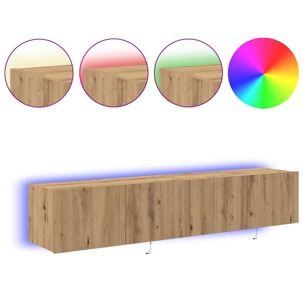 TV Wall Cabinet 2 pcs Artisan Oak Engineered Wood