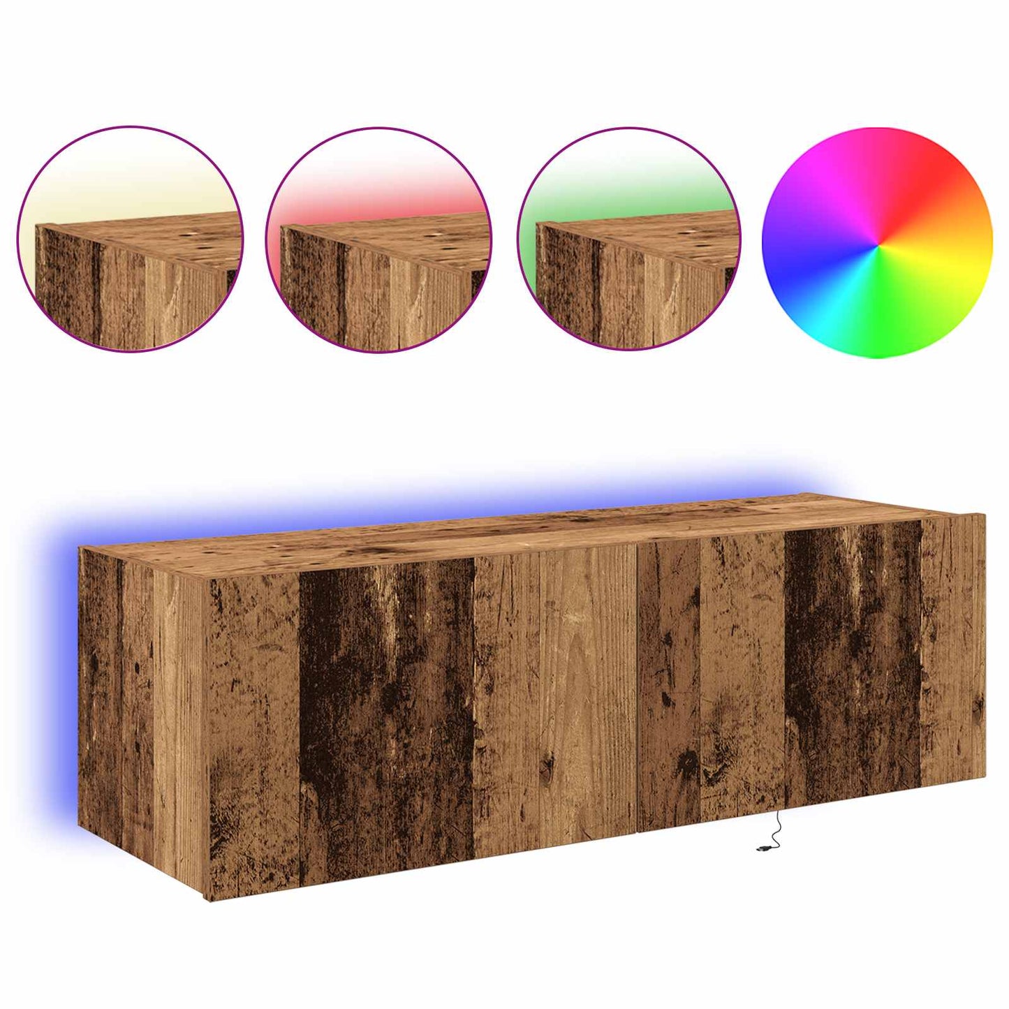 TV Wall Cabinet 2 pcs Old Wood 100 x 35 x 31 cm Engineered Wood