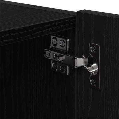 TV Wall Cabinet with LED 2 pcs Black Oak 100 x 35 x 31 cm