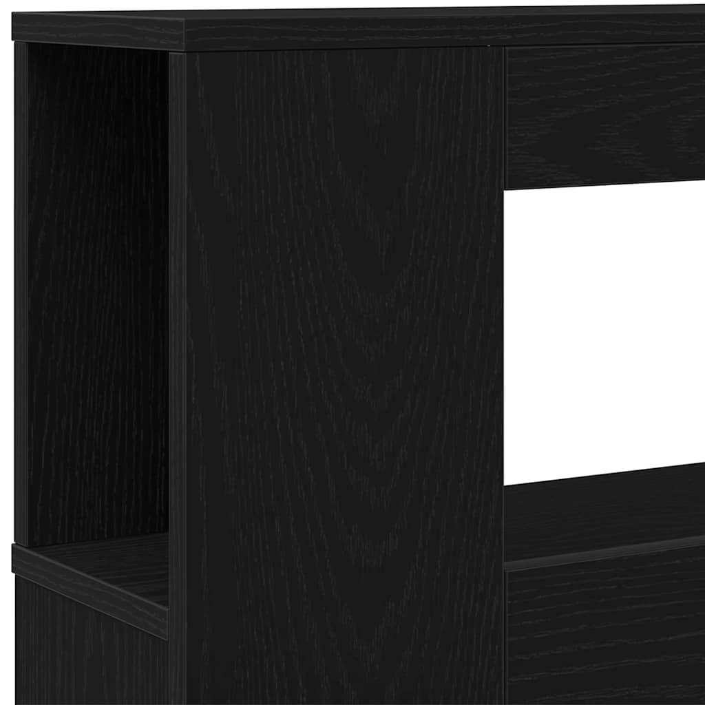 LED Headboard Black Oak 120 x 18.5 x 103.5 cm Engineered Wood