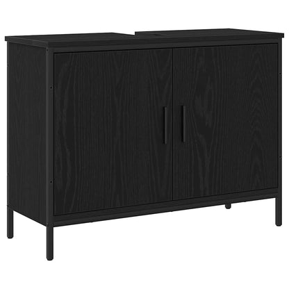 Bathroom Sink Cabinet Black Oak 80 x 30 x 60 cm Engineered Wood