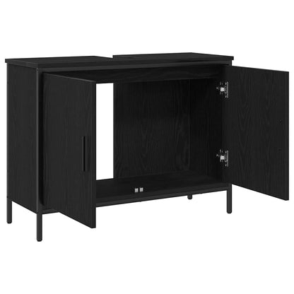 Bathroom Sink Cabinet Black Oak 80 x 30 x 60 cm Engineered Wood