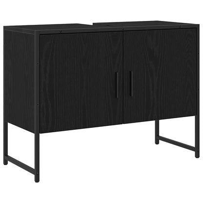 Bathroom Sink Cabinet Black Oak 80 x 30 x 60 cm Engineered Wood