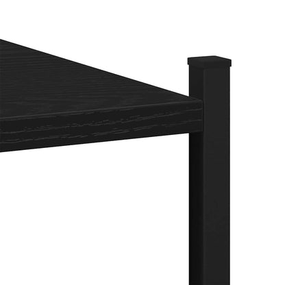 Bathroom Furniture Set with Shelf Black Oak 33 x 33 x 120.5 cm