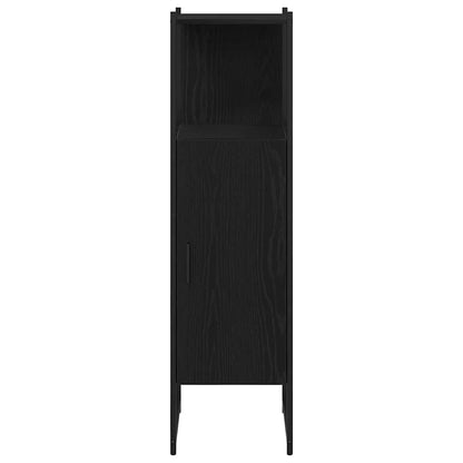 Bathroom Furniture Set with Shelf Black Oak 33 x 33 x 120.5 cm