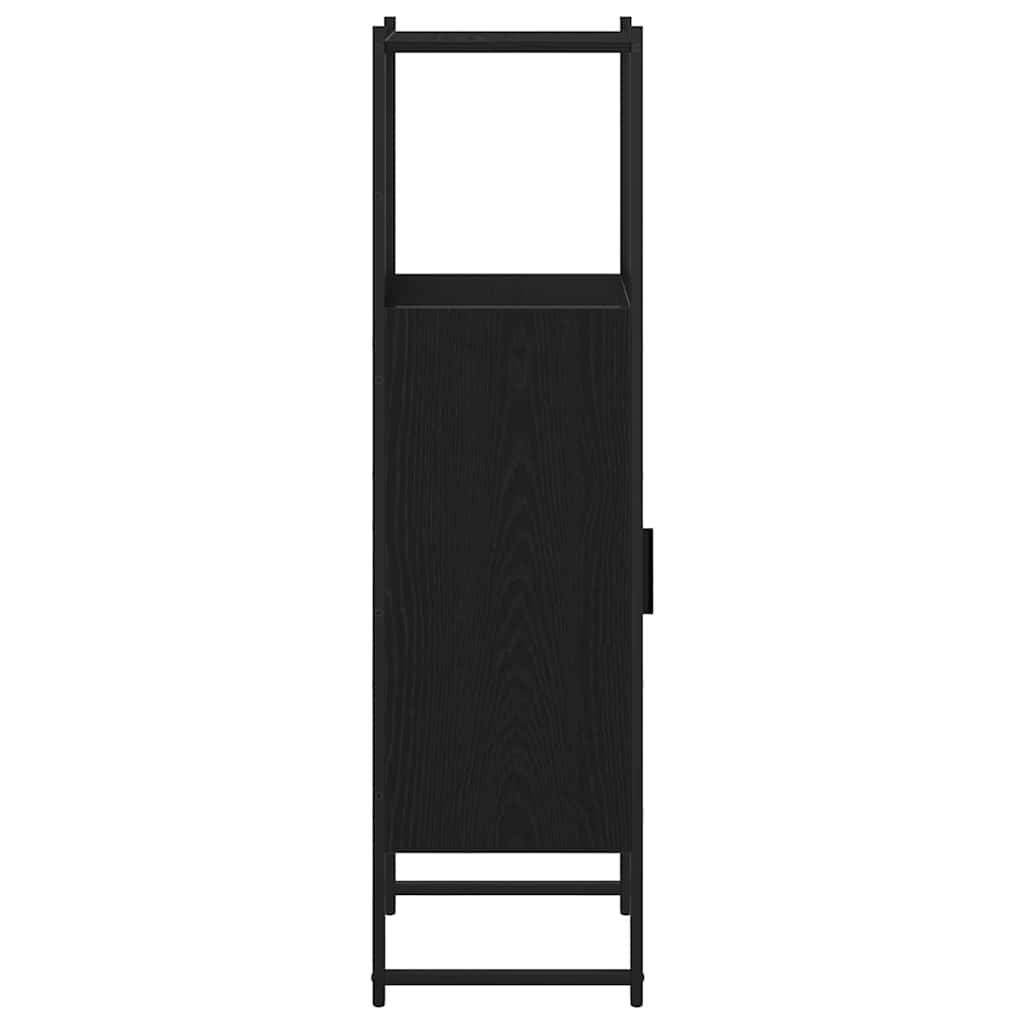 Bathroom Furniture Set with Shelf Black Oak 33 x 33 x 120.5 cm