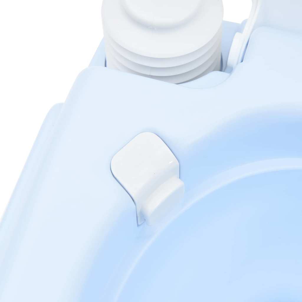 Camping Toilet Manual Light Blue and White 41.5 x 36.5 x 30 cm
