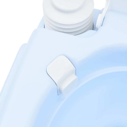 Camping Toilet Manual Light Blue and White 41.5 x 36.5 x 30 cm