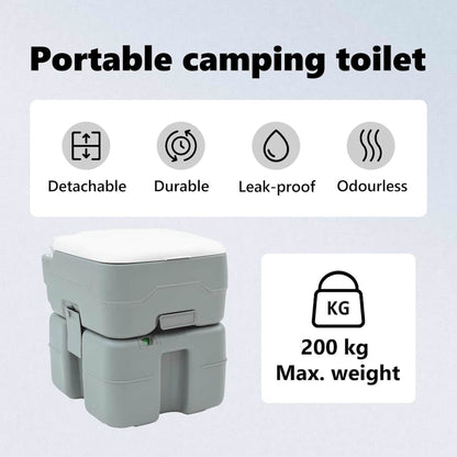 Camping Toilet Grey 41.5 x 36.5 x 42 cm