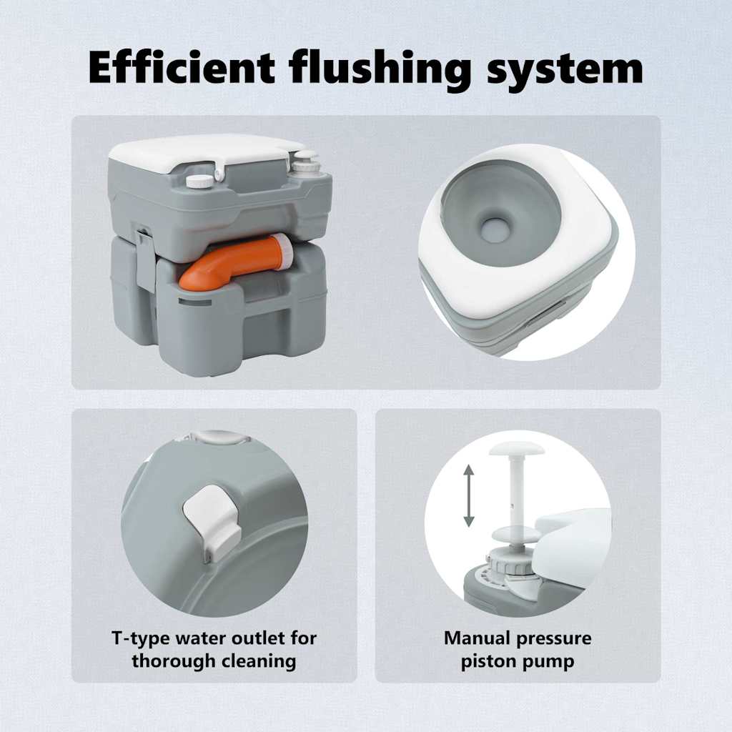 Camping Toilet Set 2 pcs Grey 50.5 x 33 x 103 cm