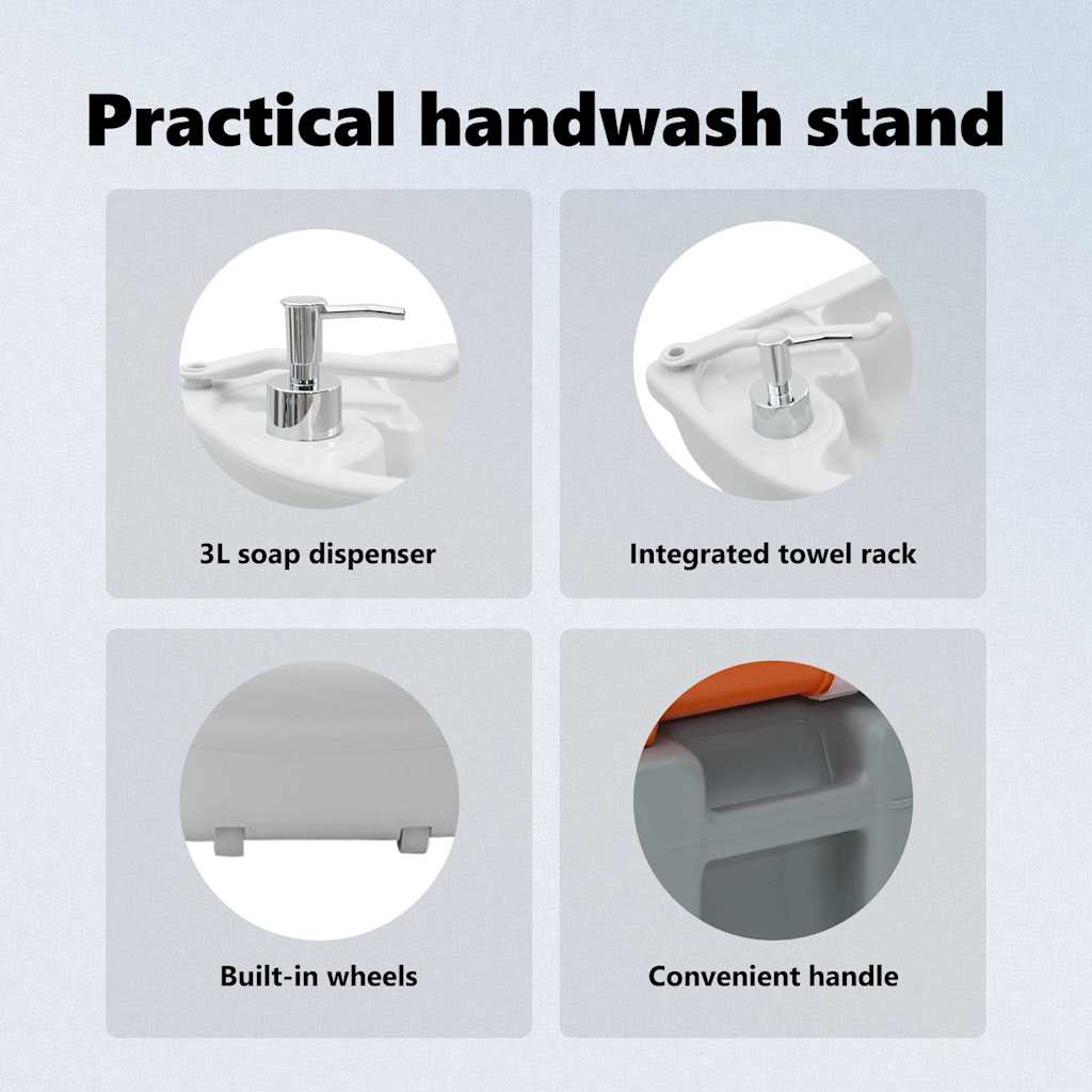 Camping Toilet Set 2 pcs Grey 50.5 x 33 x 103 cm