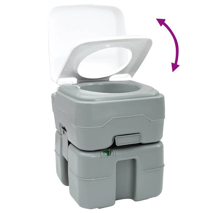 Camping Toilet Set 2 pcs Grey 50.5 x 33 x 103 cm