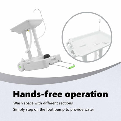 Camping Handwash Stand with Wheels Grey 72 x 42 x 103 cm