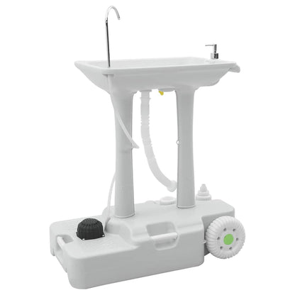 Camping Handwash Stand with Wheels Grey 72 x 42 x 103 cm