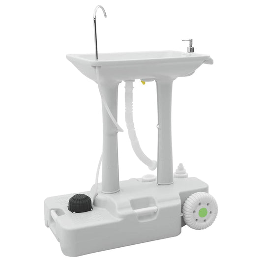 Camping Handwash Stand with Wheels Grey 72 x 42 x 103 cm