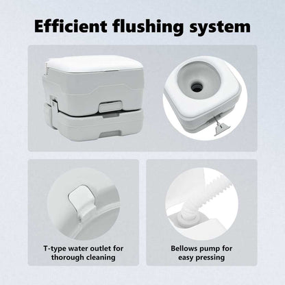 Camping Toilet Set 2 pcs Grey and White