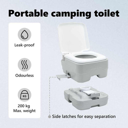 Camping Toilet Set 2 pcs Grey and White