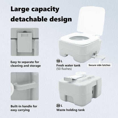 Camping Toilet Grey 41.5 x 36.5 x 42 cm
