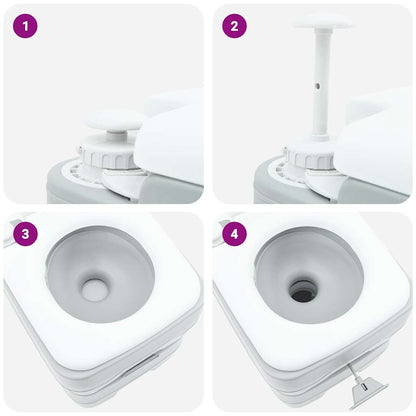Camping Toilet Grey 41.5 x 36.5 x 42 cm