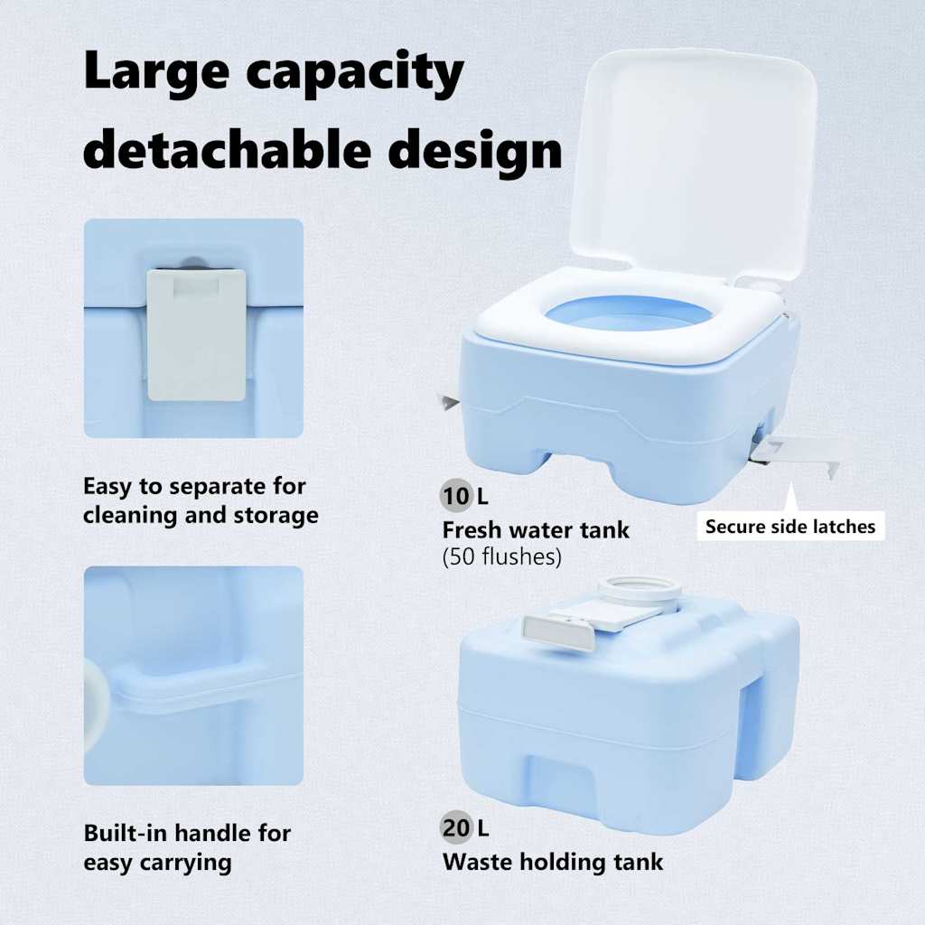 Camping Toilet Blue 41.5 x 36.5 x 42 cm