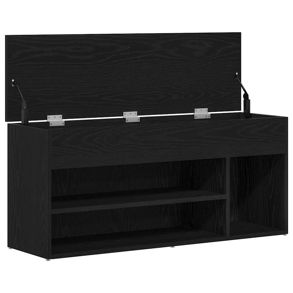 Shoe Bench Black Oak 102x30.5x45 cm Engineered Wood