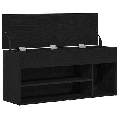 Shoe Bench Black Oak 102x30.5x45 cm Engineered Wood