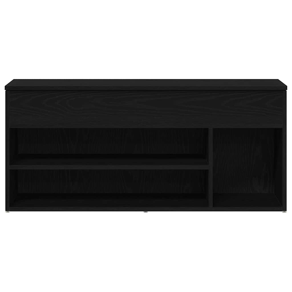 Shoe Bench Black Oak 102x30.5x45 cm Engineered Wood