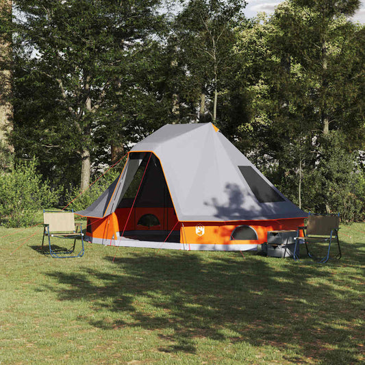 Tipi Tent 6-Person Grey and Orange Taffeta