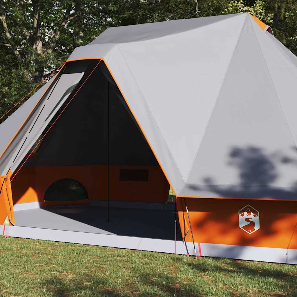 Tipi Tent with Roof Grey and Orange 680 x 430 x 270 cm Taffeta