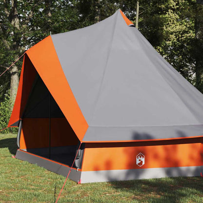 Tipi Tent with Roof Grey and Orange 400 x 346 x 250 cm Taffeta