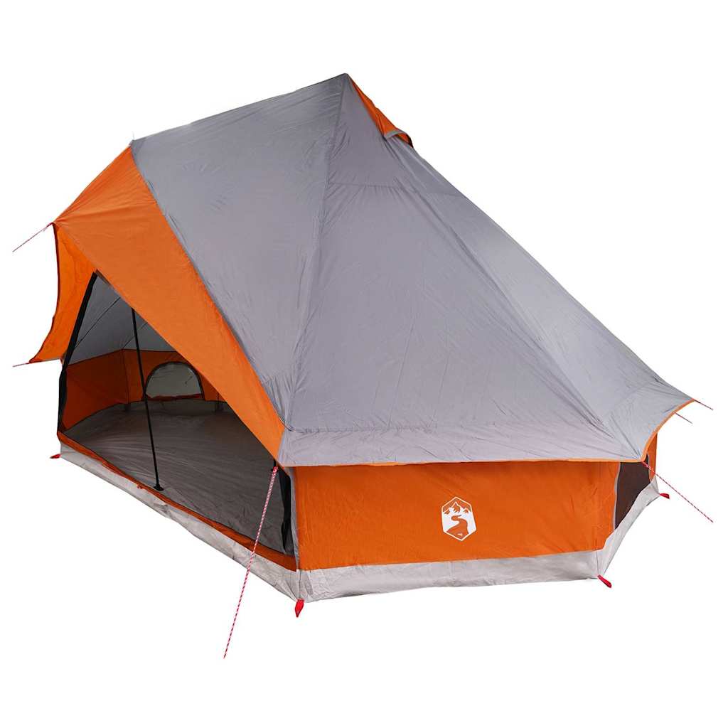 Tipi Tent with Roof Grey and Orange 400 x 346 x 250 cm Taffeta