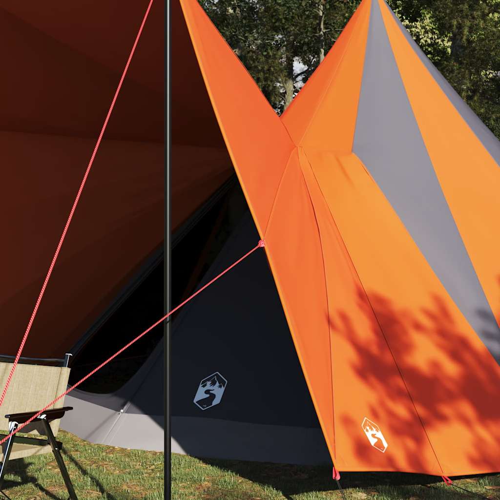 Tipi Tent with Roof Grey and Orange 510 x 690 x 330 cm Taffeta