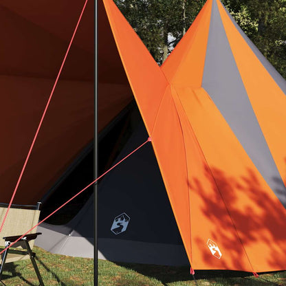 Tipi Tent with Roof Grey and Orange 510 x 690 x 330 cm Taffeta