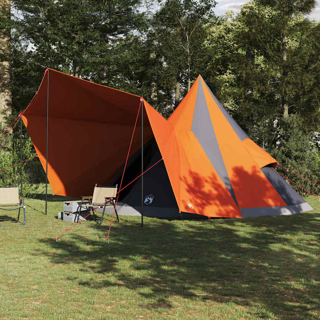 Tipi Tent with Roof Grey and Orange 510 x 690 x 330 cm Taffeta