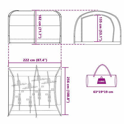 Bike Storage Tent Grey and Orange 256 x 222 x 182 cm Taffeta