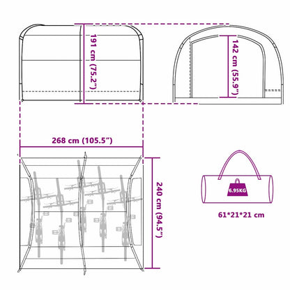Tent with Roof Grey and orange 268 x 240 x 191 cm Polyester