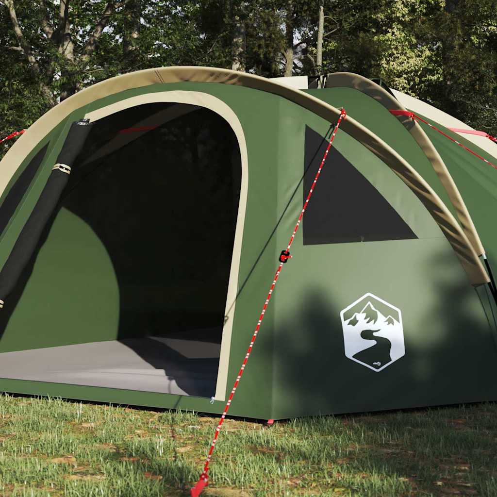 Dome Tent 4-Person 308 x 268 x 130 cm Waterproof Green Taffeta