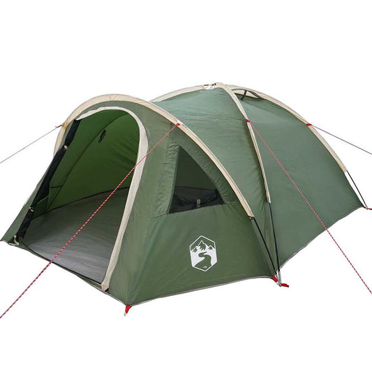 Dome Tent 4-Person Waterproof Green Taffeta