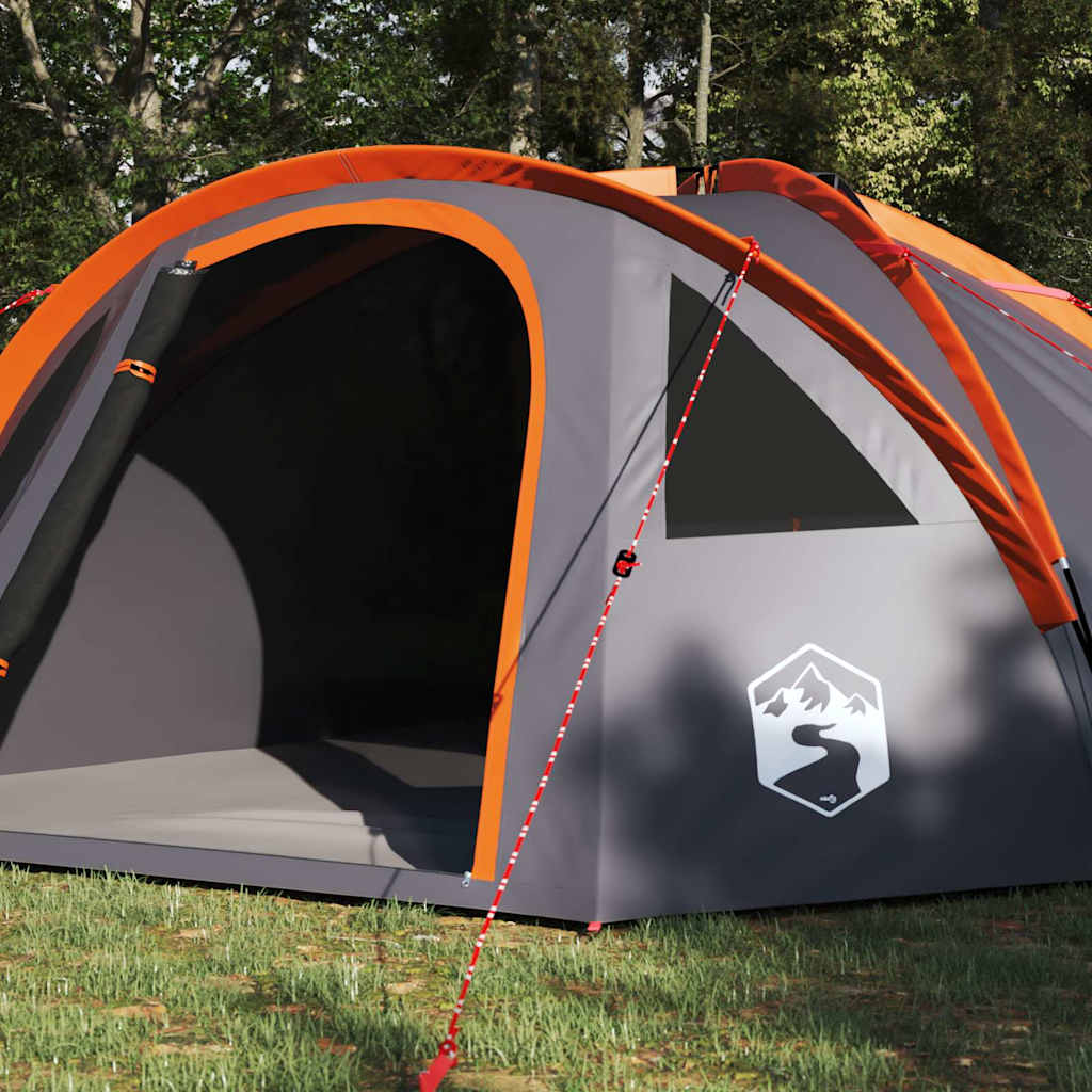 Dome Tent 4-Person 308 x 268 x 130 cm Grey and Orange Taffeta