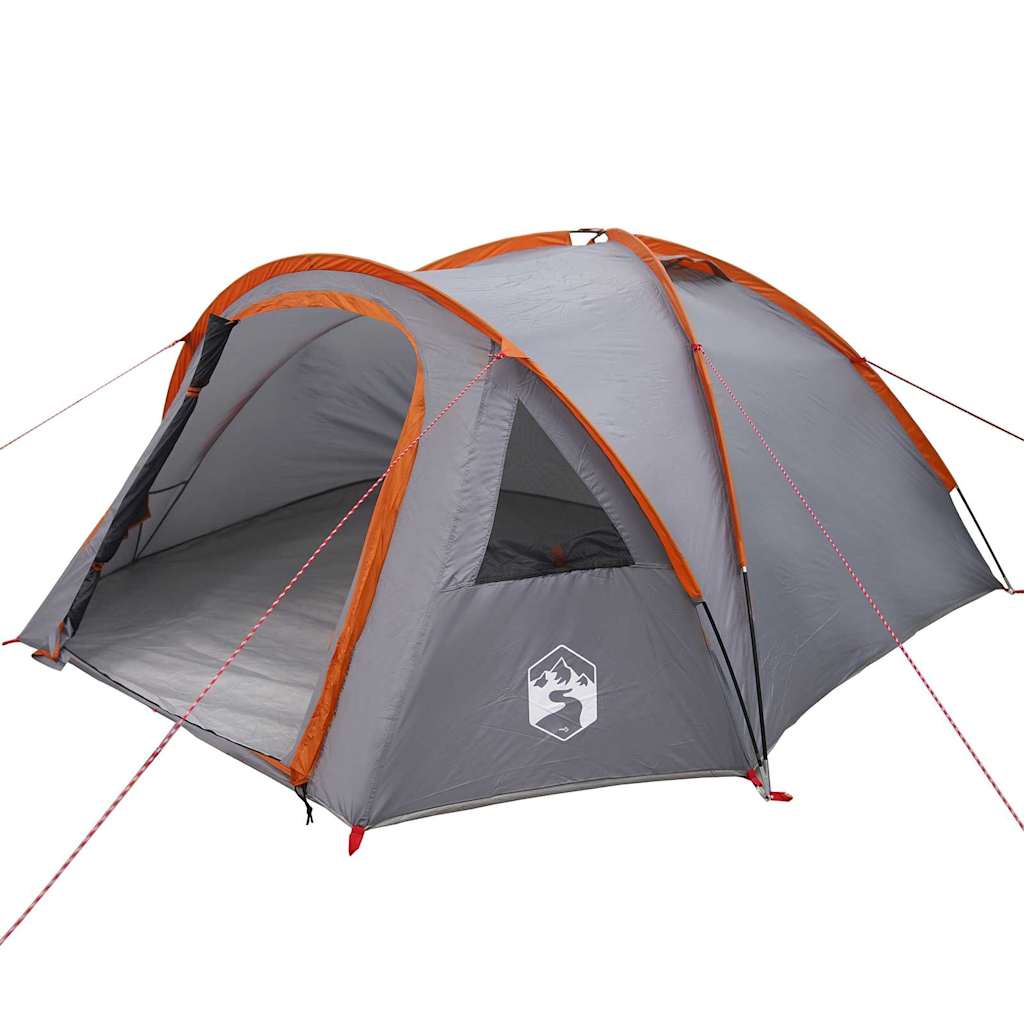 Dome Tent 4-Person 308 x 268 x 130 cm Grey and Orange Taffeta
