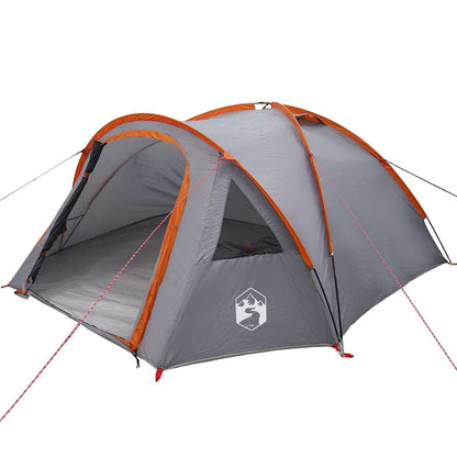 Dome Tent 4-Person 308 x 268 x 130 cm Grey and Orange Taffeta