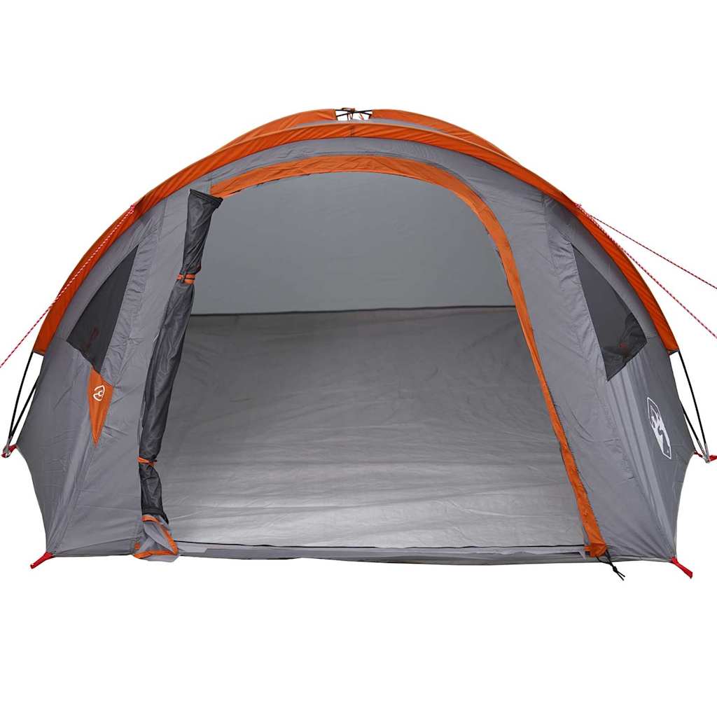 Dome Tent 4-Person 308 x 268 x 130 cm Grey and Orange Taffeta