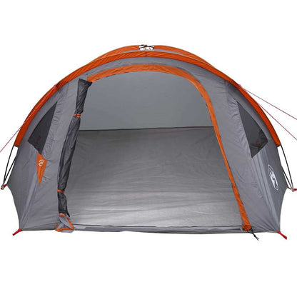 Dome Tent 4-Person 308 x 268 x 130 cm Grey and Orange Taffeta