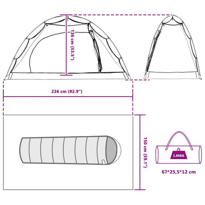 Tent with Roof with Storage Grey and Black 236 x 150 x 136 cm
